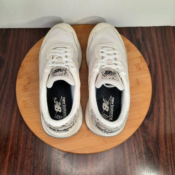 New Balance 237 Womens 9.5 Shoes White Beige Snakeskin Suede Casual Sneakers - Picture 9 of 10